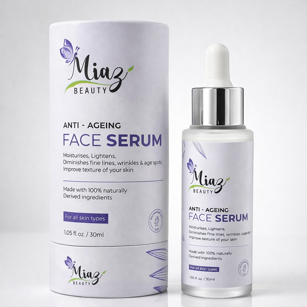 Miaz Beauty Anti-Ageing Face Serum – Reduces Wrinkles, Fine Lines & Age Spots (30ml)
