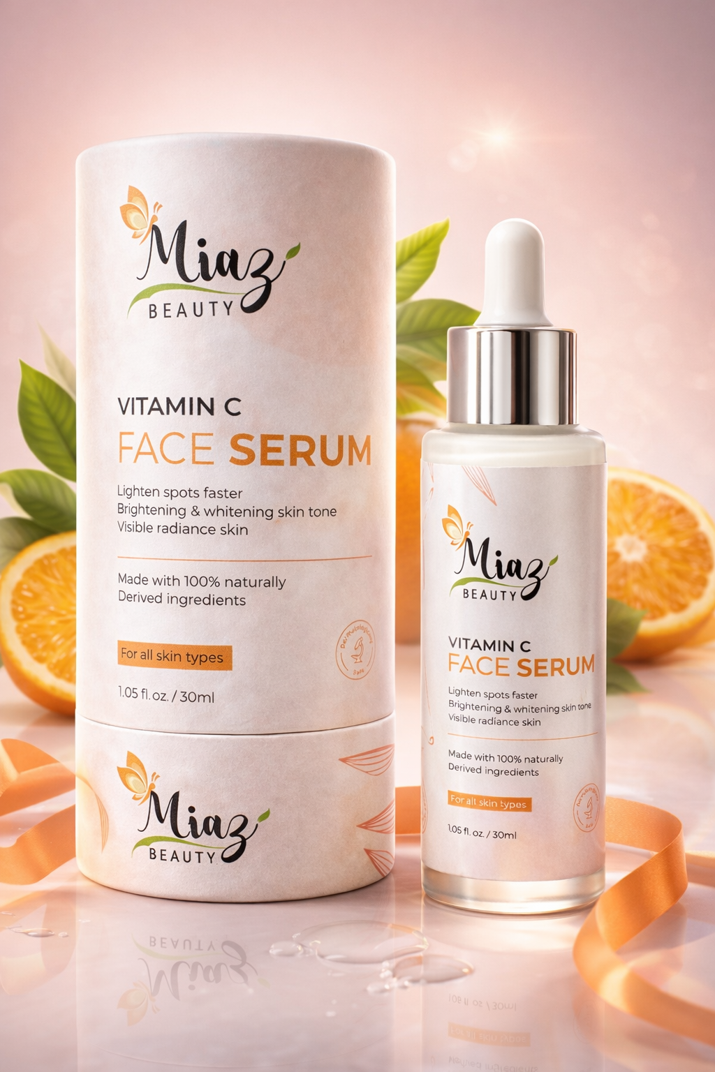 Miaz Beauty Vitamin C Face Serum – Brightening, Spot Correcting & Radiance Boost (30ml)