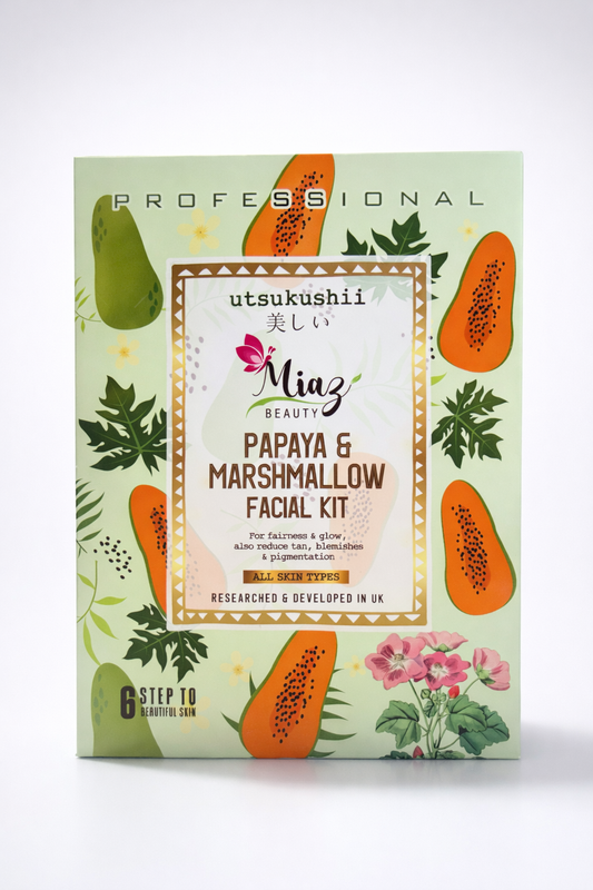 Miaz Beauty Professional Papaya & Marshmallow Facial Kit – 6 Step Skin Care | All Skin Types