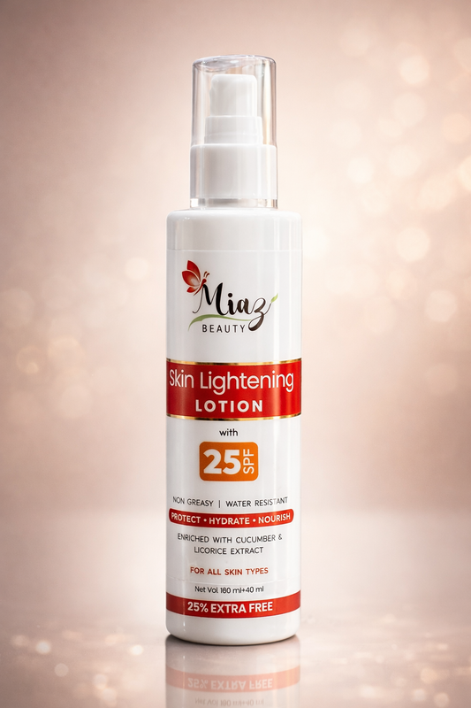 Miaz Beauty Skin Lightening Lotion with SPF 25 – Non-Greasy, Water Resistant | For All Skin Types