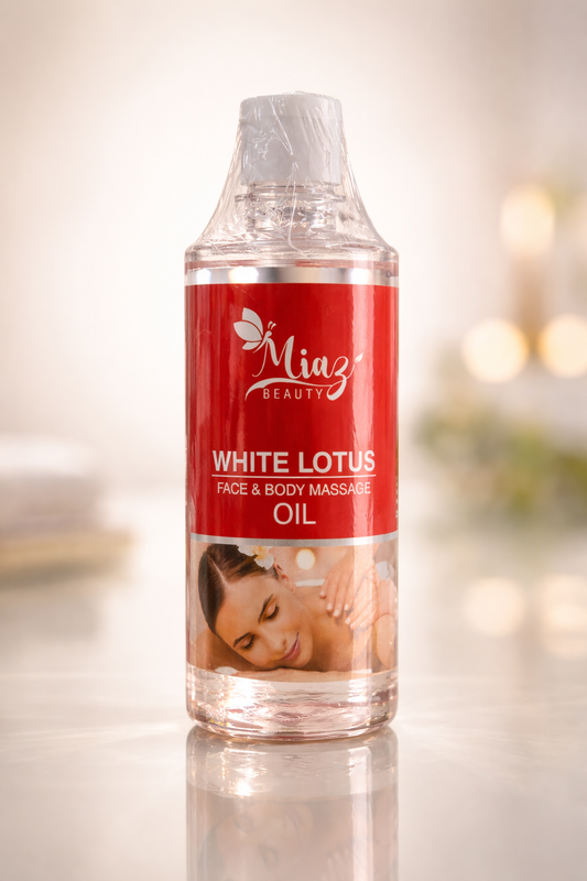 Miaz Beauty White Lotus Face & Body Massage Oil – Deep Relaxation & Skin Nourishment